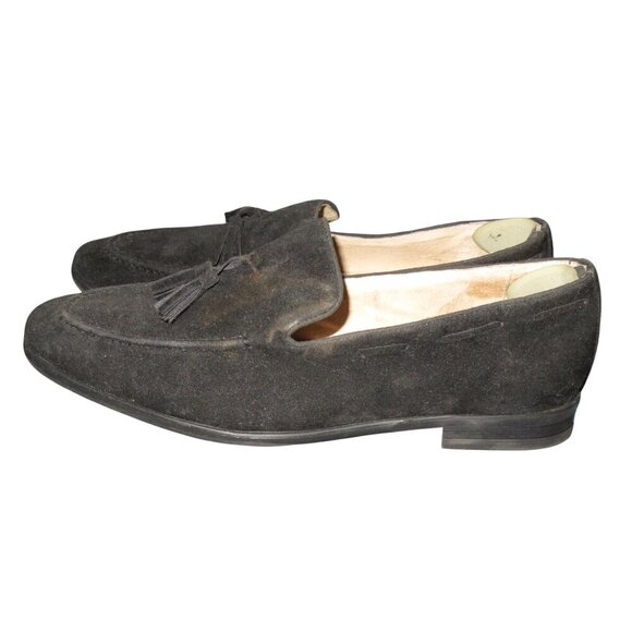 ELANROMAN Luxury Black Suede Leather Tassel Driving Moccasin Loafers dress shoes